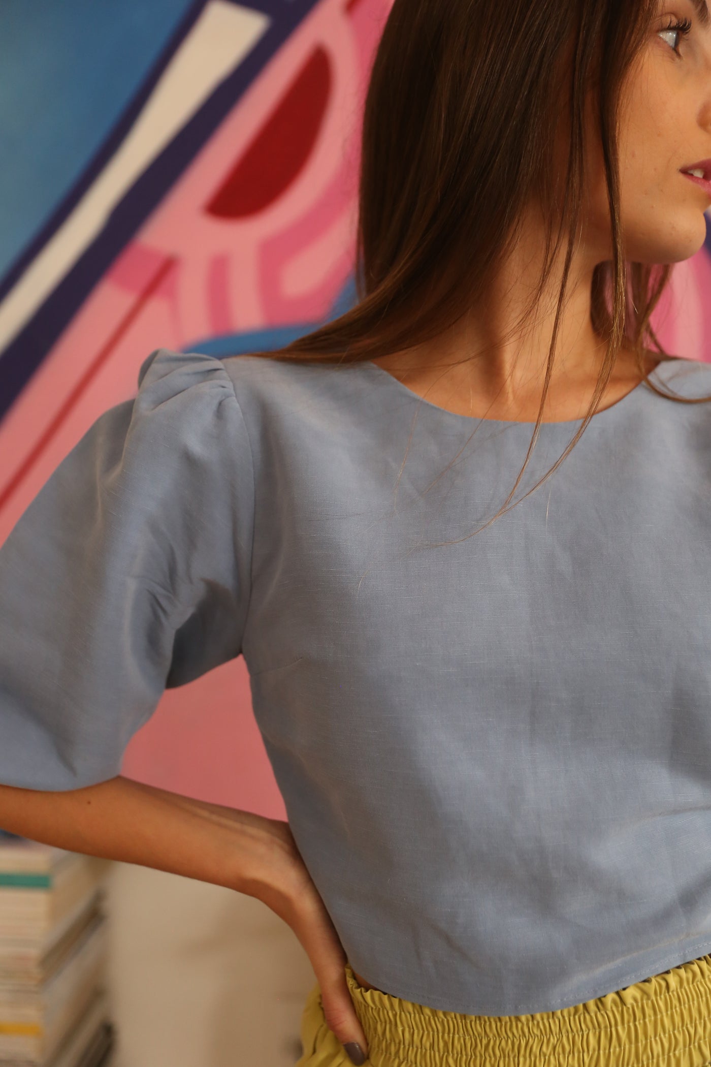 Cropped Azul